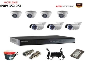 Trọn bộ 7 camera Hikvision