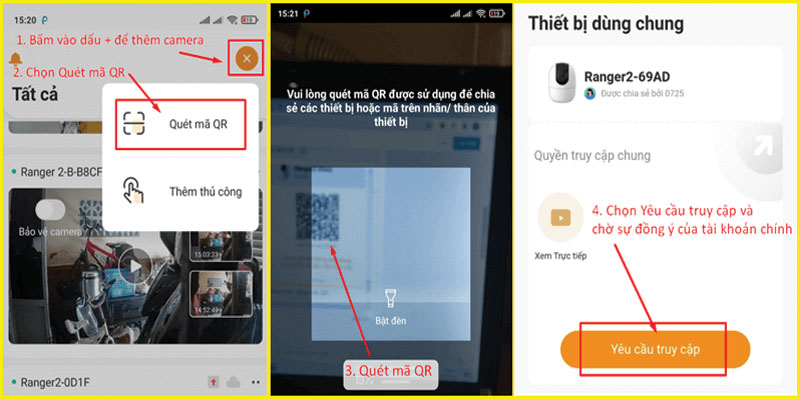 cách chia sẽ camera imou trên 2 điện thoại