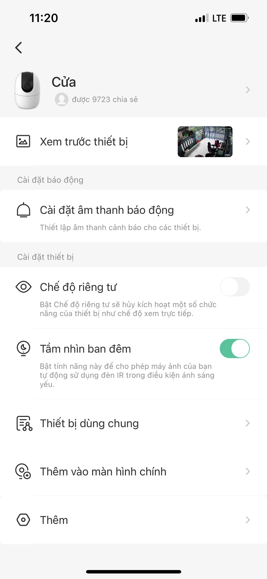 tài khoản camera imou phụ