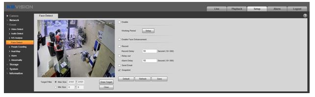 cấu hình nhận diện khuôn mặt trong camera ip kbvision