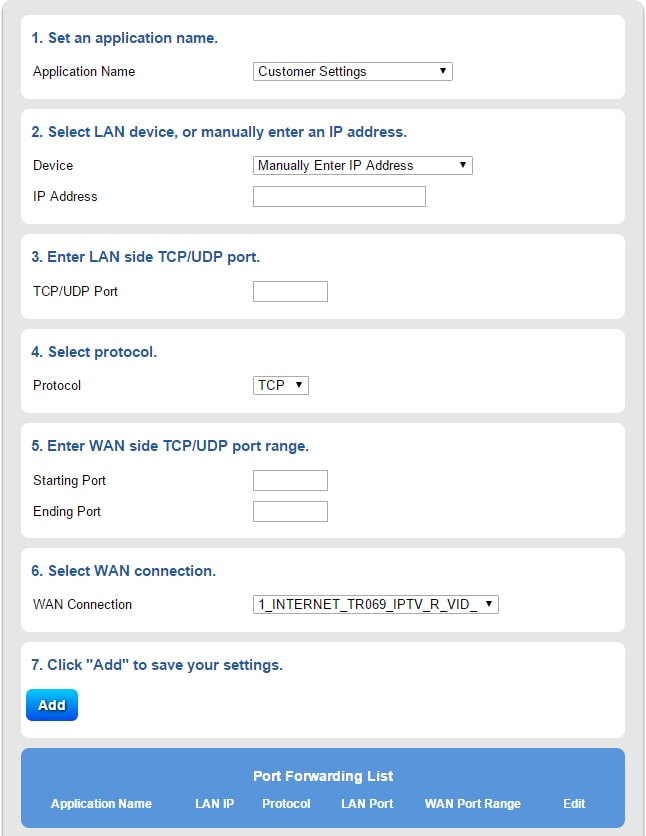 mở port modem g-97d2 của fpt