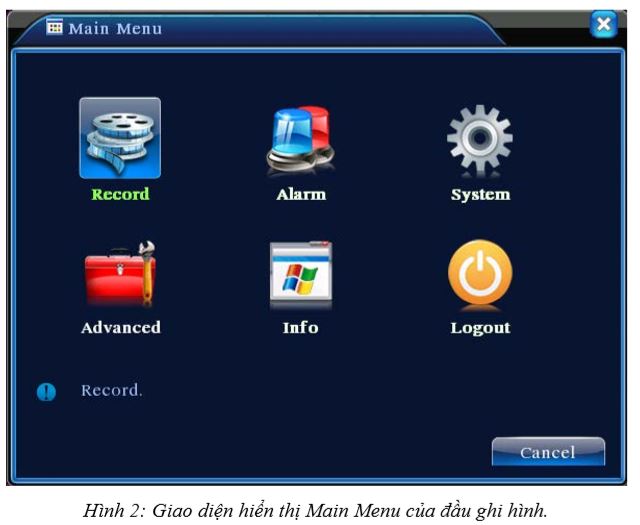 Cài đặt đầu ghi hình Vantech VP-4160AHDM
