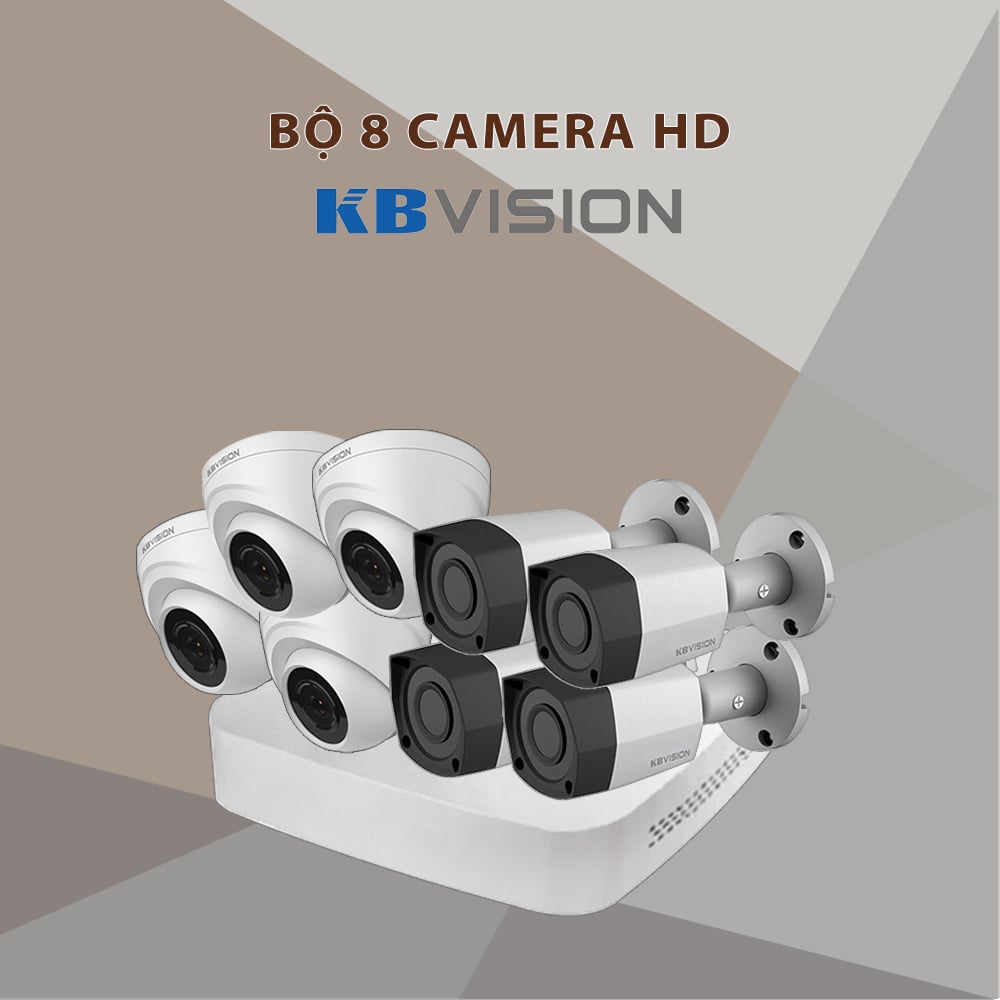 trọn bộ 8 camera kbvision